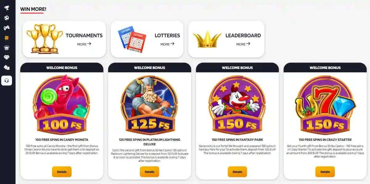 bonus-strike casino | Tournaments | Lotteries